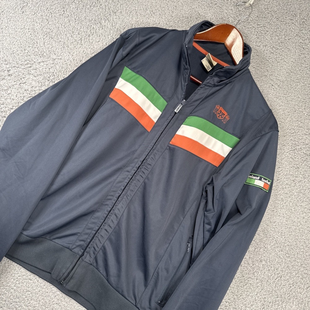 Blue Marlin Jacket Mens Large Ireland Football‎ Zip Long Sleeve Trainer Sweater